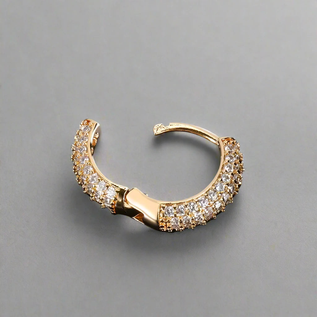 Iced Hoop Earrings - Gold