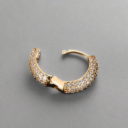 Iced Hoop Earrings - Gold