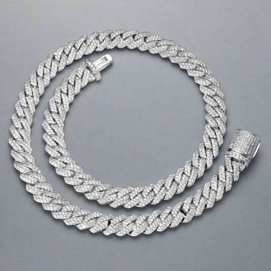 Iced Cuban Link Chain - White Gold