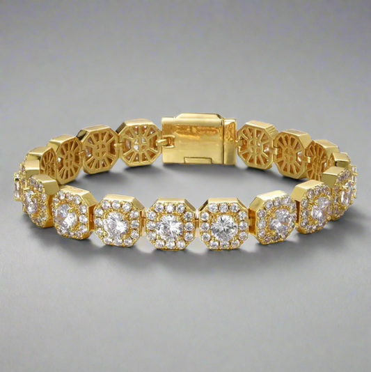 Cluster Tennis Bracelet - Gold