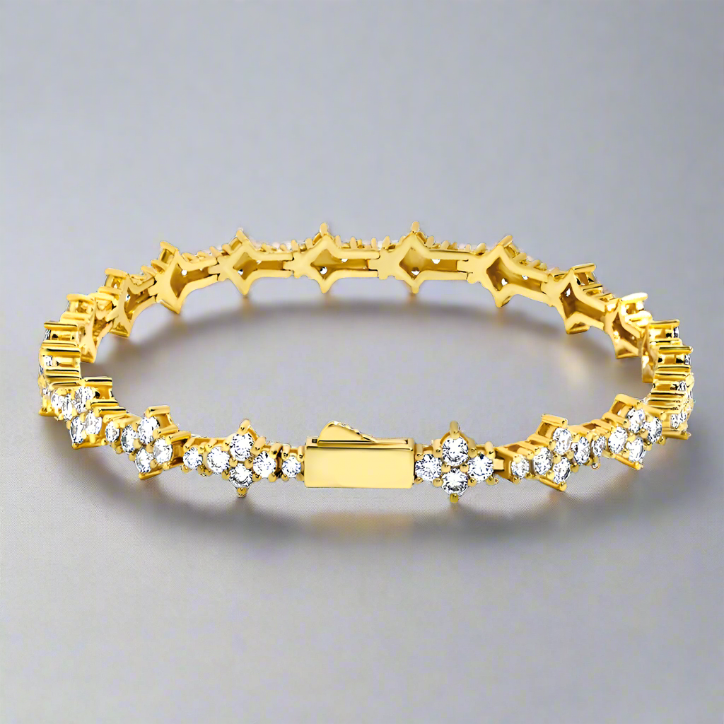 Plum Tennis Bracelet - Gold