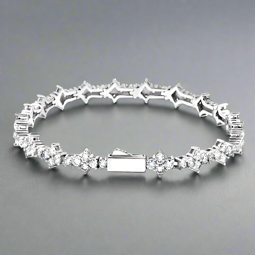 Plum Tennis Bracelet - White Gold